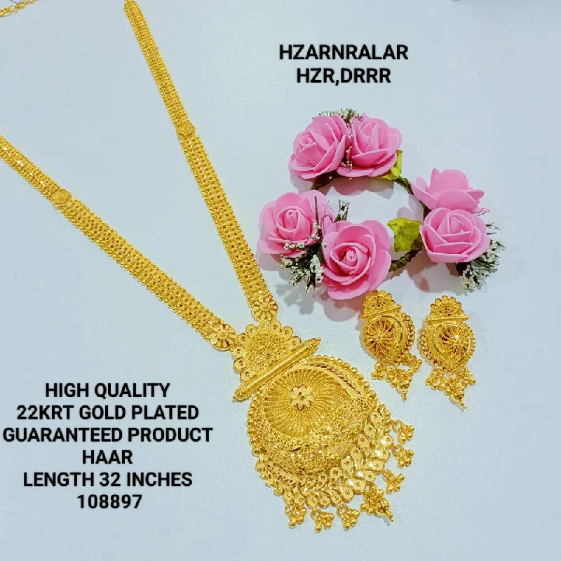 Simple Gold Bead Necklaces-Hanna & Zainy Forming Gold Long Necklace Set