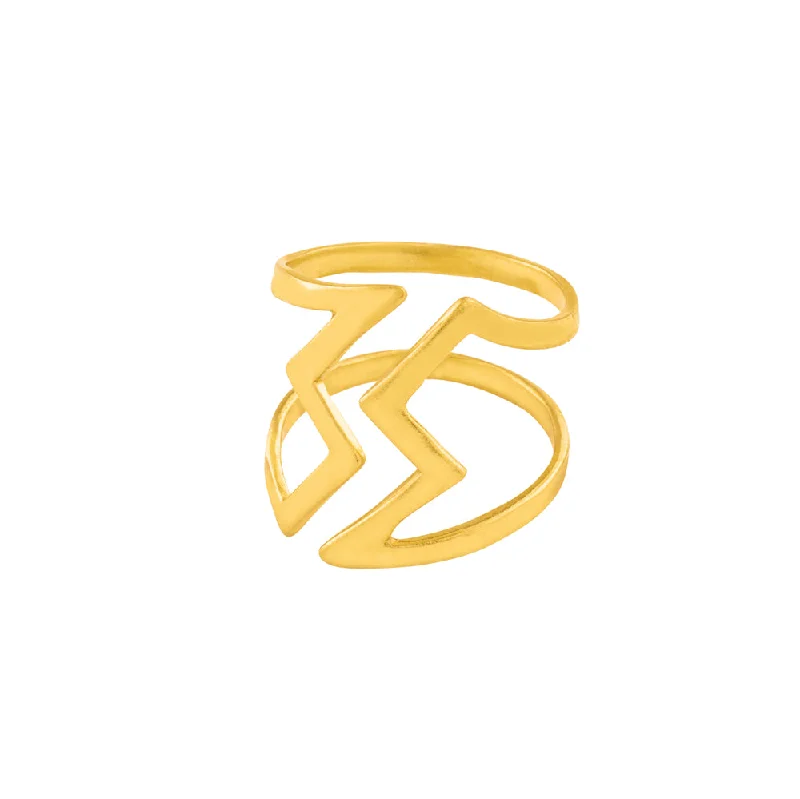 Customized Gold Rings-She's Electric Adjustable Ring in Gold