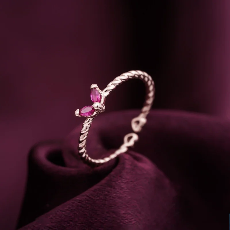 Handmade Engagement Rings-Rose Gold Ruby Danaid Heart Ring