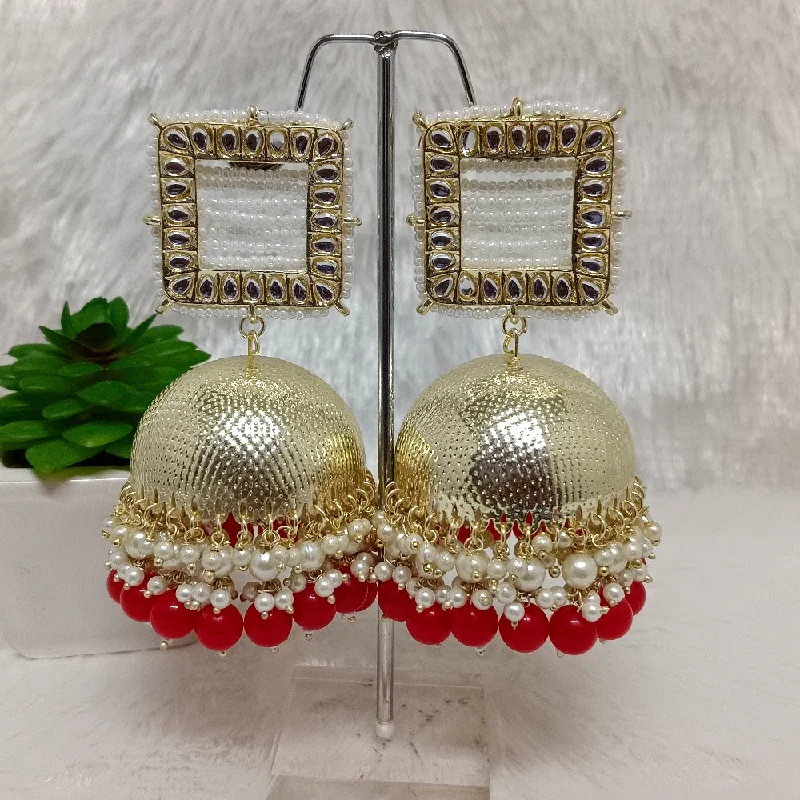 Multi-Tone Earrings-Darshana Jewels Gold Plated Meenakari Jhumki Earrings