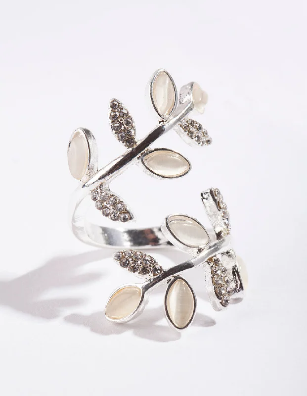 Vintage Silver Rings-Silver Leaf Wrapped Ring