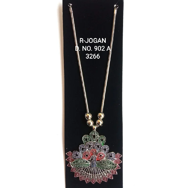 Unique Personalized Necklaces-R Jogan Oxidised Plated Assorted Design Long Necklace