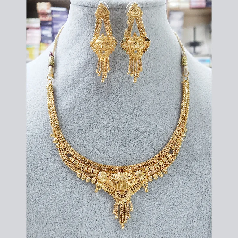 Elegant Sapphire Necklaces-Martina Jewels Gold Plated Necklace Set