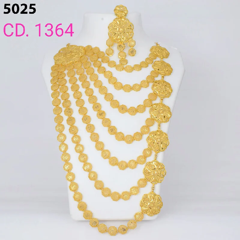 Bright Colored Necklaces-MR Jewellery Forming Gold Plated Necklace Set