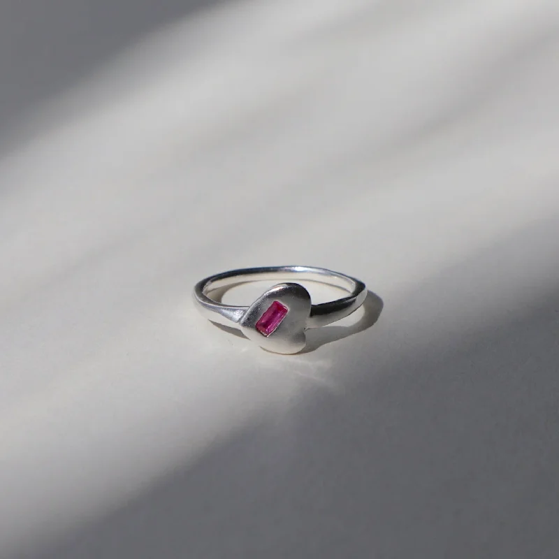 Custom Infinity Wedding Rings-'Power Pinkie' Heart Ring