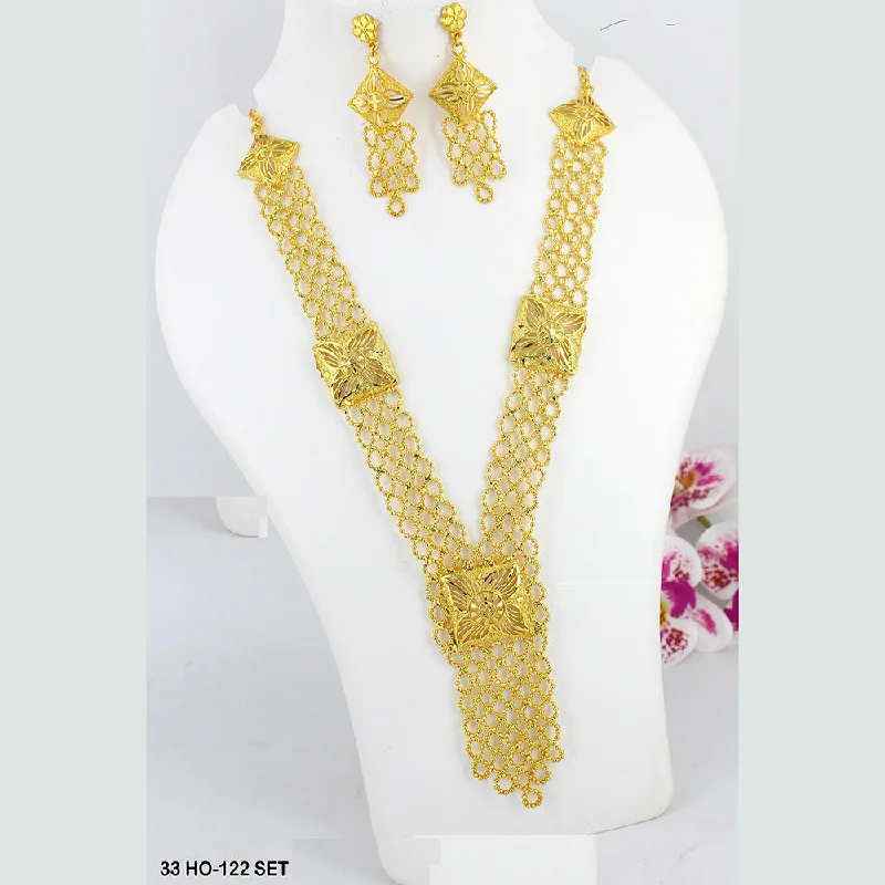 Fashionable Necklaces for Women-Mahavir Forming Gold Plated Necklace Set