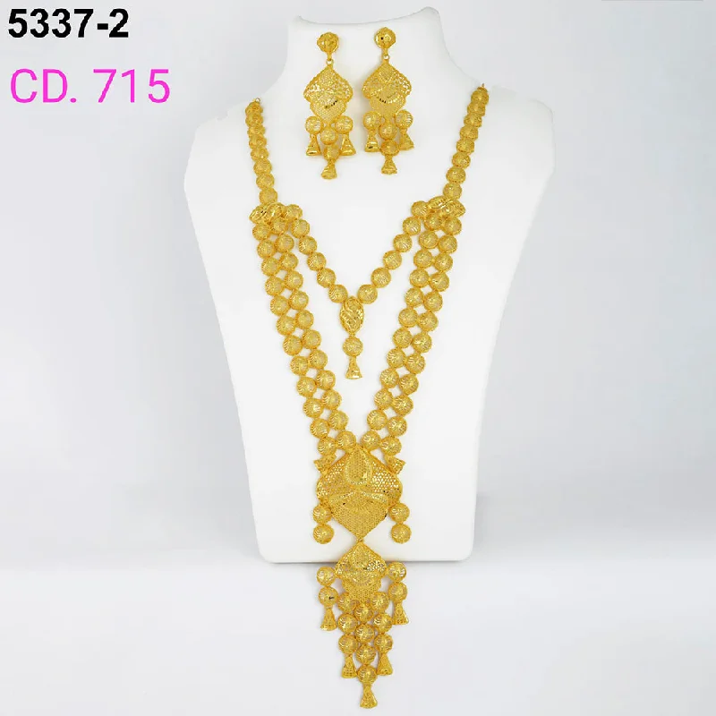 Simple Chain with Pendant Necklaces-MR Jewellery Forming Gold Plated Necklace Set