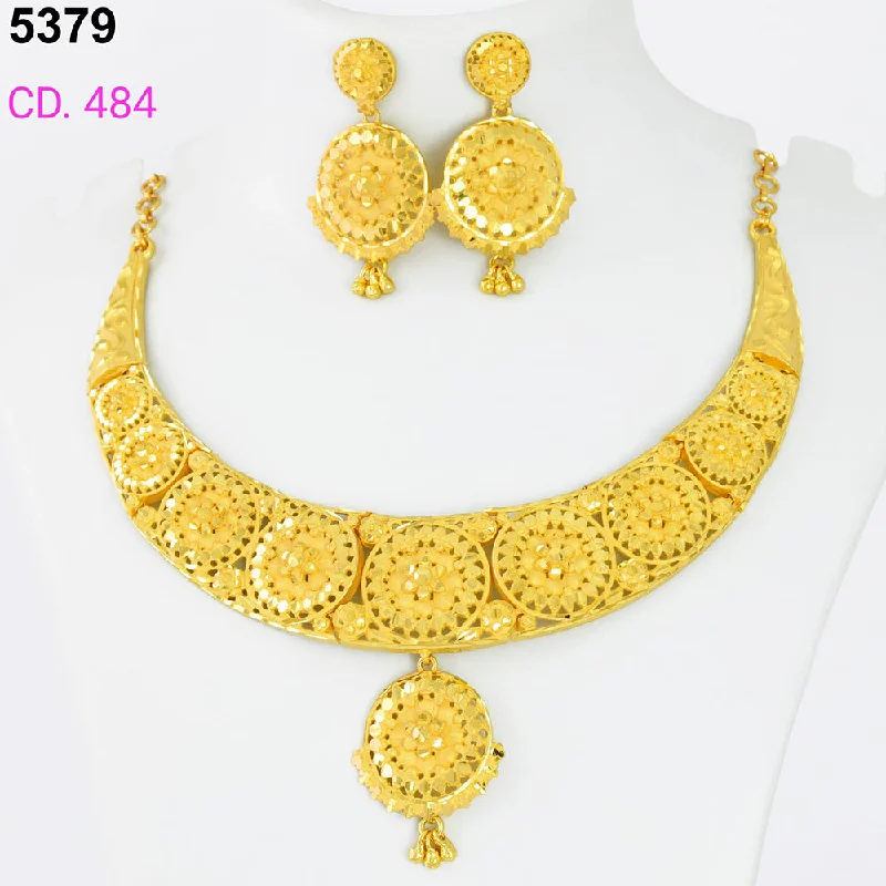 Fashionable Boho Necklaces-MR Jewellery Forming Gold Plated Necklace Set