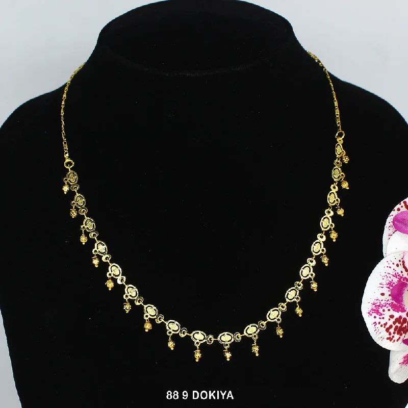 Colorful Crystal Pendant Necklaces-Mahavir Dye Gold Dokiya Necklace