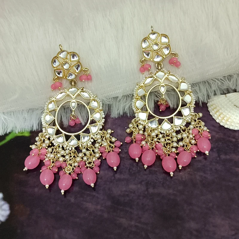 Black Pearl Earrings-Darshana Jewels Gold Plated Dangler Earrings