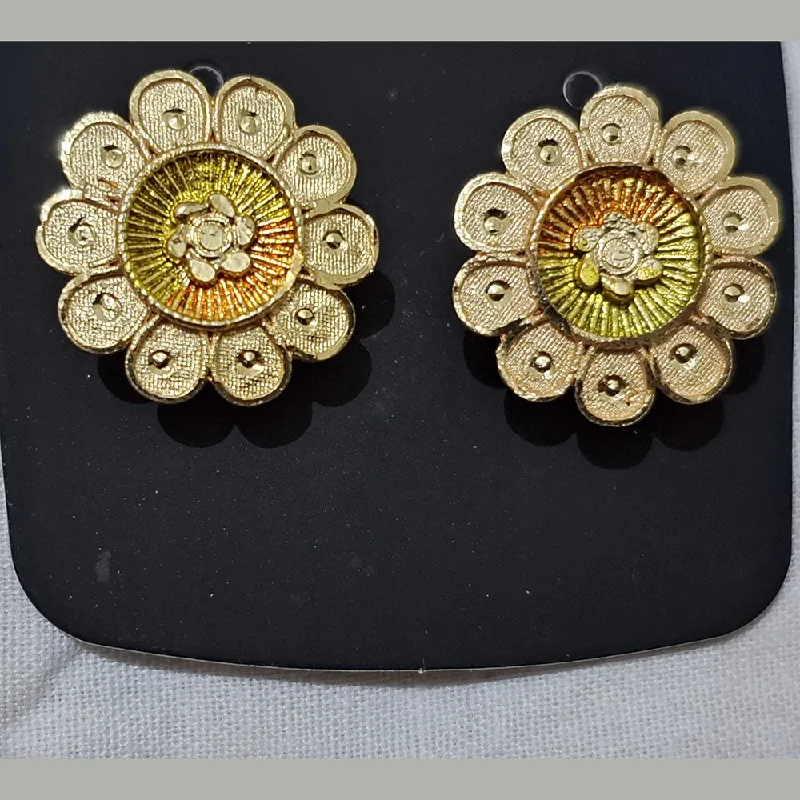 Classic Silver Earrings-Martina Jewels Gold Plated Stud Earrings