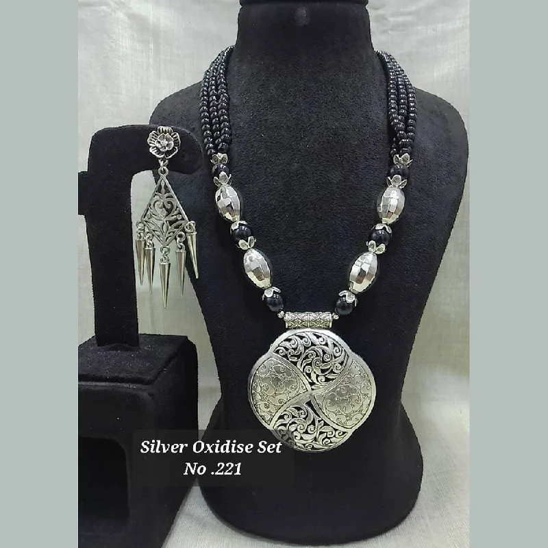 Trendy Necklaces for Teens-Jyoti Arts Oxidised Plated Long Necklace Set