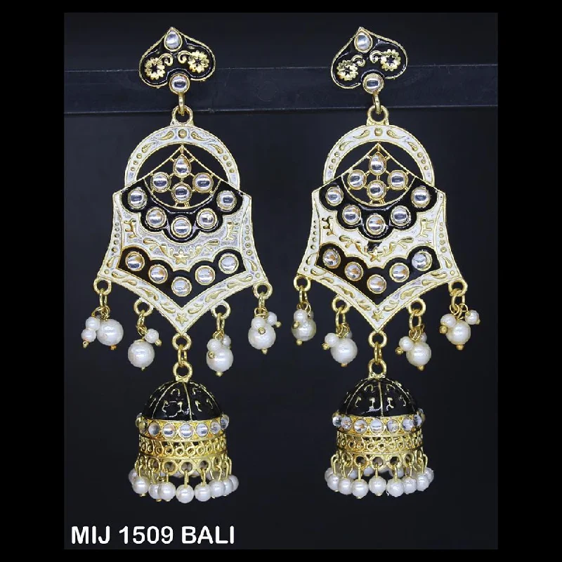 Mixed Color Earrings-Mahavir Gold Plated Designer Dangler Earrings - MIJ 1509 BALI