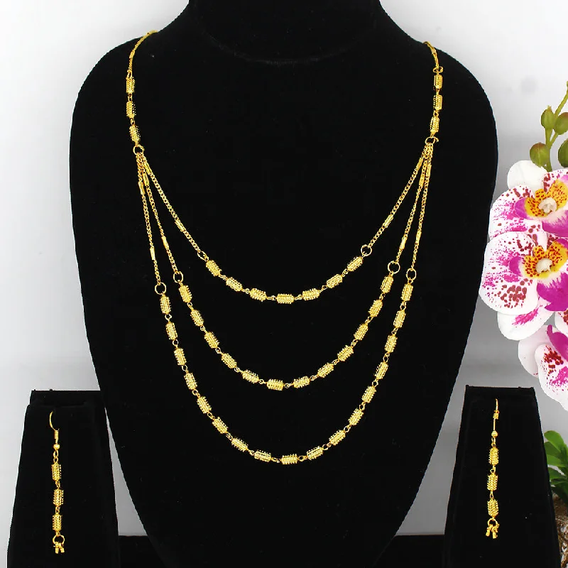 Sparkling Swarovski Necklaces-Mahavir Dye Gold Necklace Set