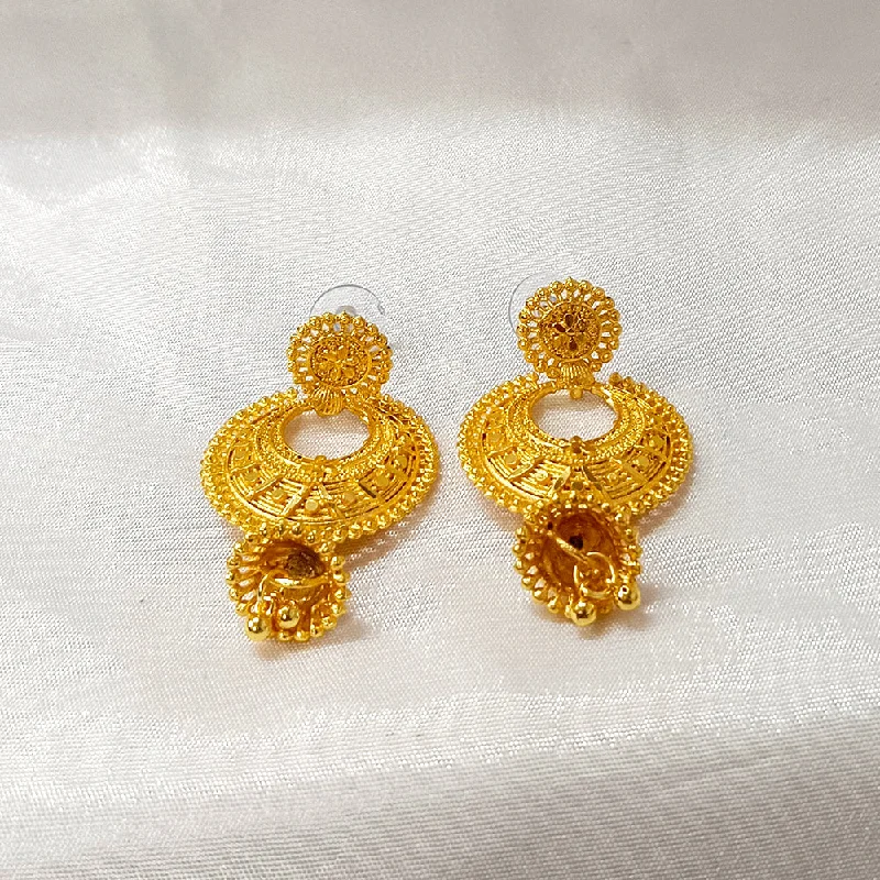 Light Crystal Earrings-Darshana Jewels Gold Plated Jhumki Earrings