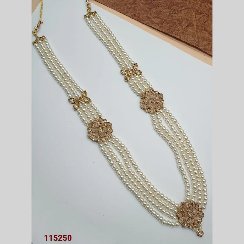 Trendy Charm Necklaces-Padmawati Bangles Gold Plated Pearl Necklace