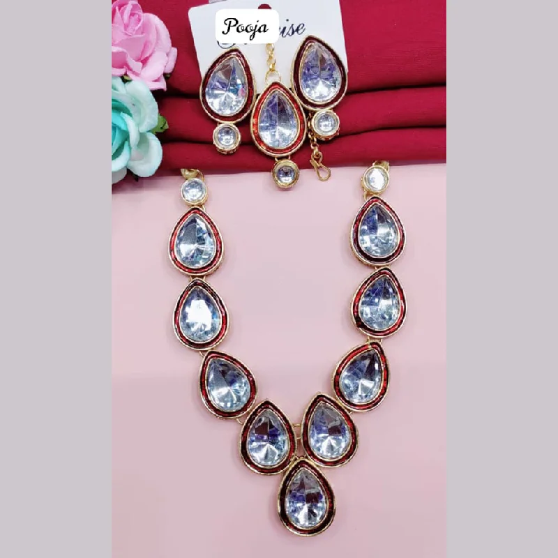 Fashionable Layered Necklaces-Pooja Bangles Crystal Necklace Set