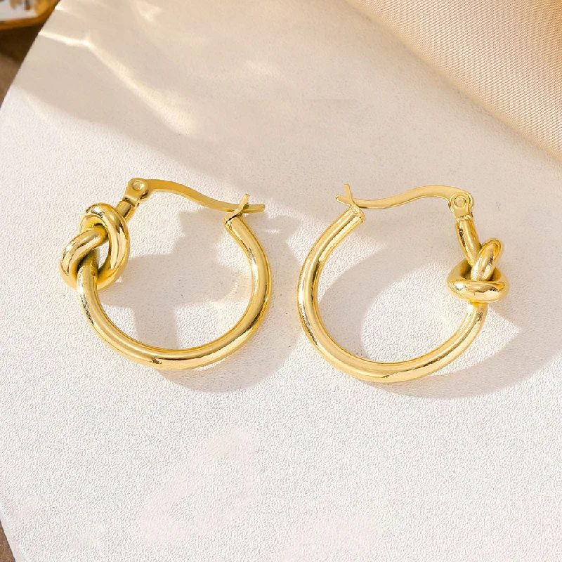 Mixed Metal Earrings-Tarohi Jewels Gold Plated Hoops Dangler Earrings