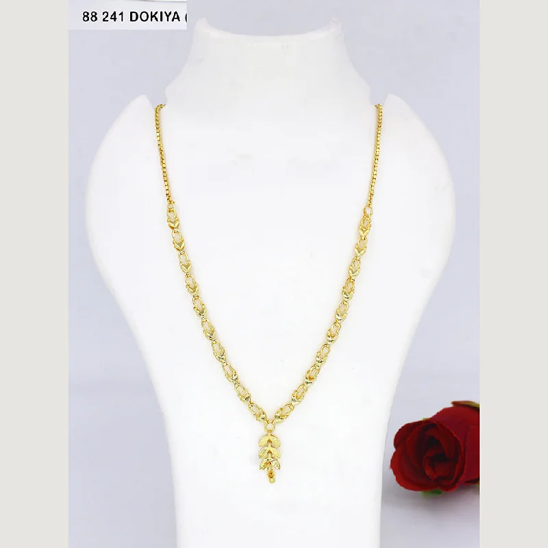 Cute Charm Necklaces-Mahavir Dye Gold Dokiya Necklace