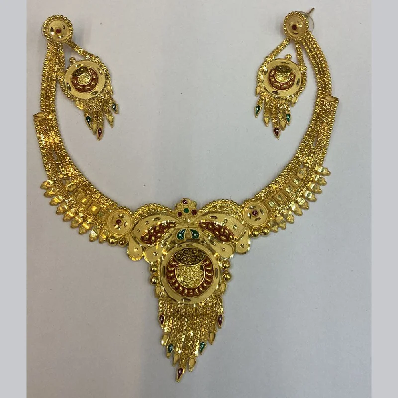 Multi-Strand Necklaces-The Jangid Arts Gold Plated Necklace Set