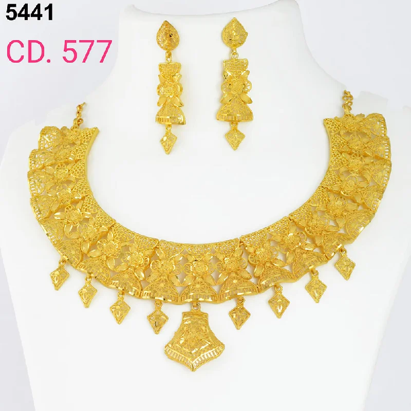 Stylish Pearl Necklaces-MR Jewellery Forming Gold Plated Necklace Set