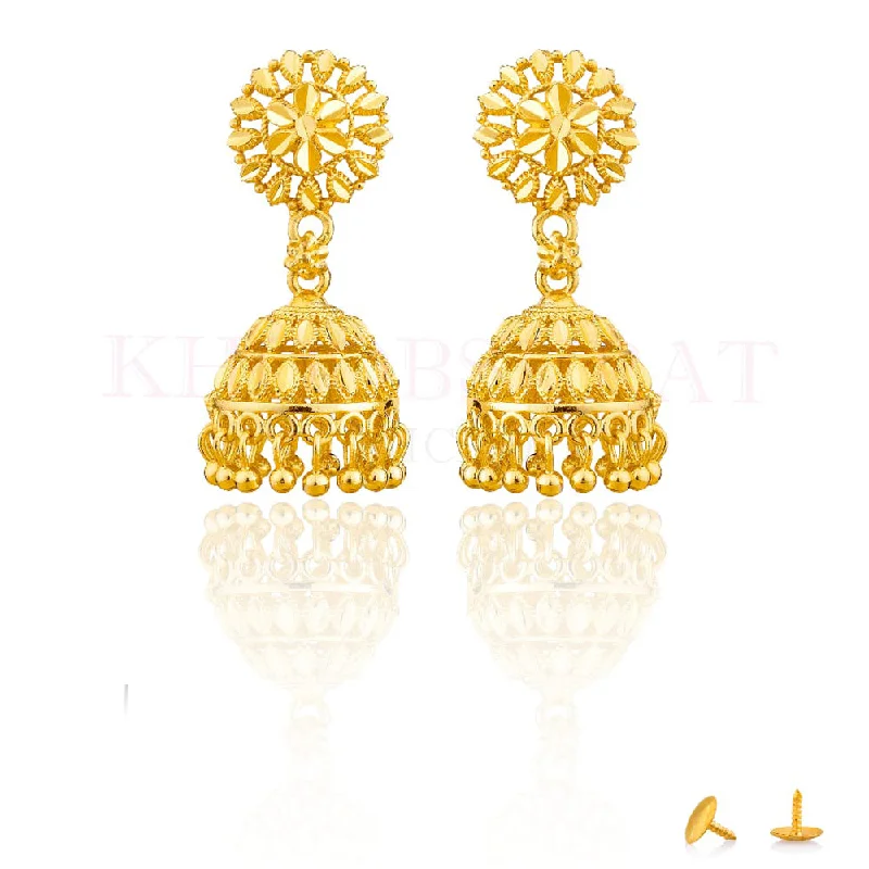 Chic Dangle Earrings-Dariyalal Sales Gold Plated Jhumki