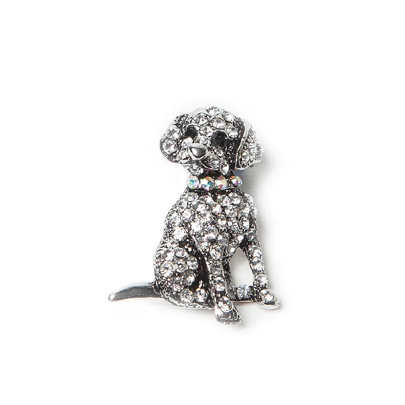 Elegant Gold Brooch-Sparkling Diamante Dog Brooch