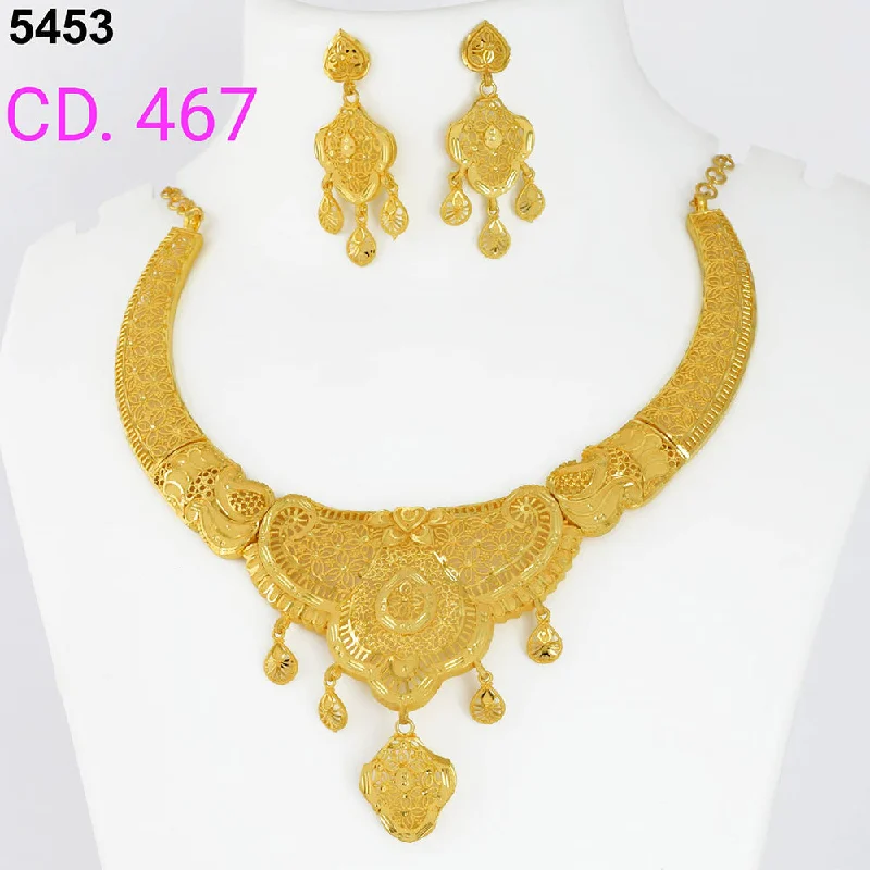 Designer Bead Necklaces-MR Jewellery Forming Gold Plated Necklace Set