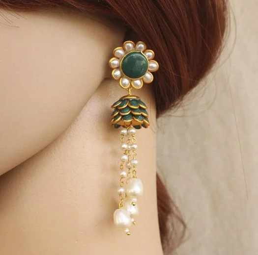 Cute Animal Earrings-Darshana Jewels Gold Plated Dangler Earrings