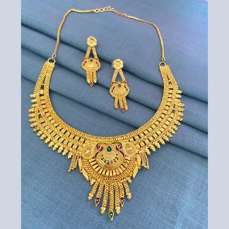 Personalized Gold Necklaces-Mahavir Gold Plated Necklace Set