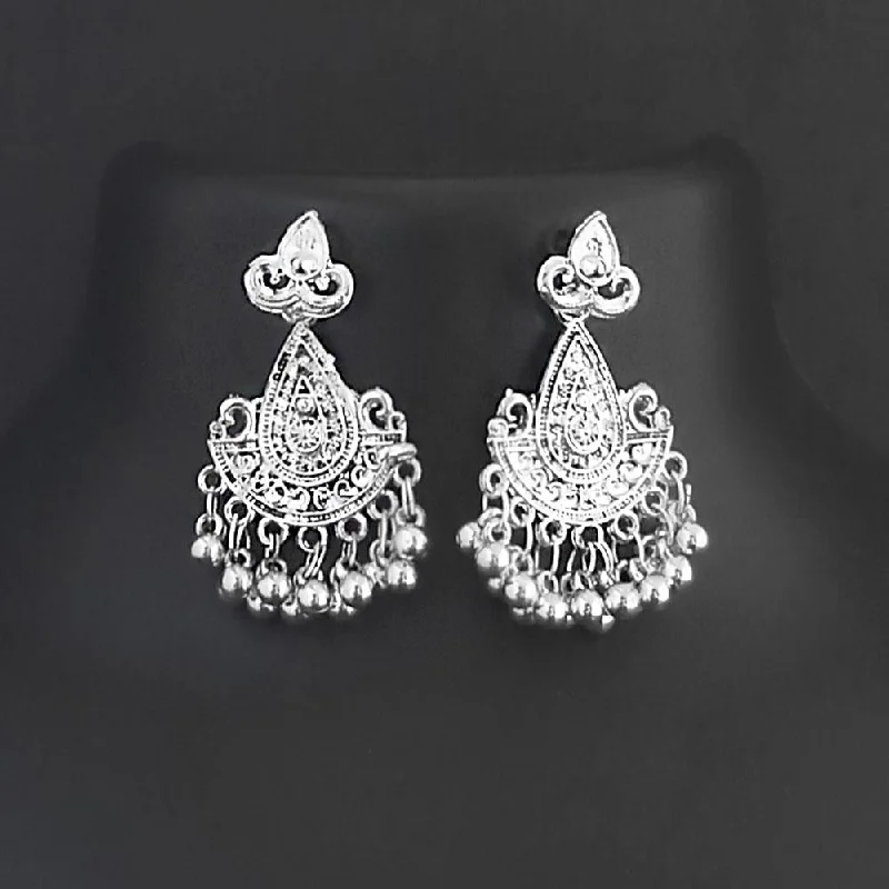 Silver Bead Earrings-Kriaa Oxidised Plated Pack Of 12 Dangler Earrings  - 1317001C