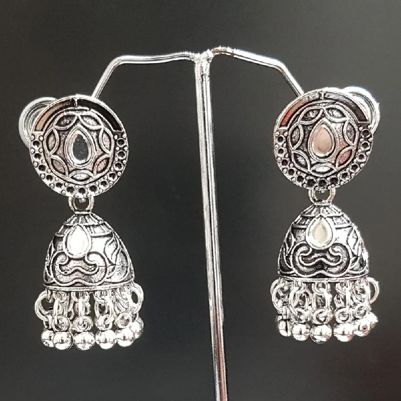 Large Hoop Earrings for Women-Shreeji Oxidised Plated Jhumki Earrings