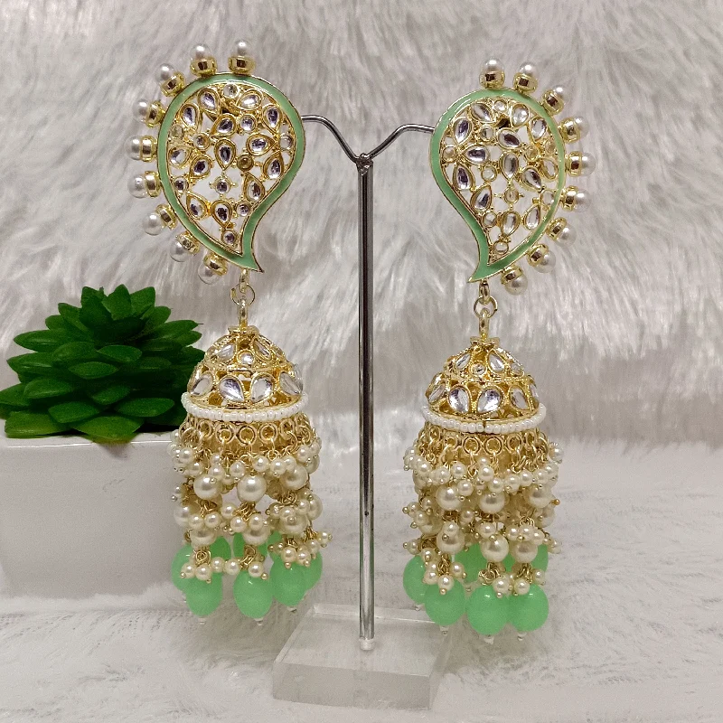 Sparkling Crystal Earrings-Darshana Jewels Gold Plated Jhumki Earrings